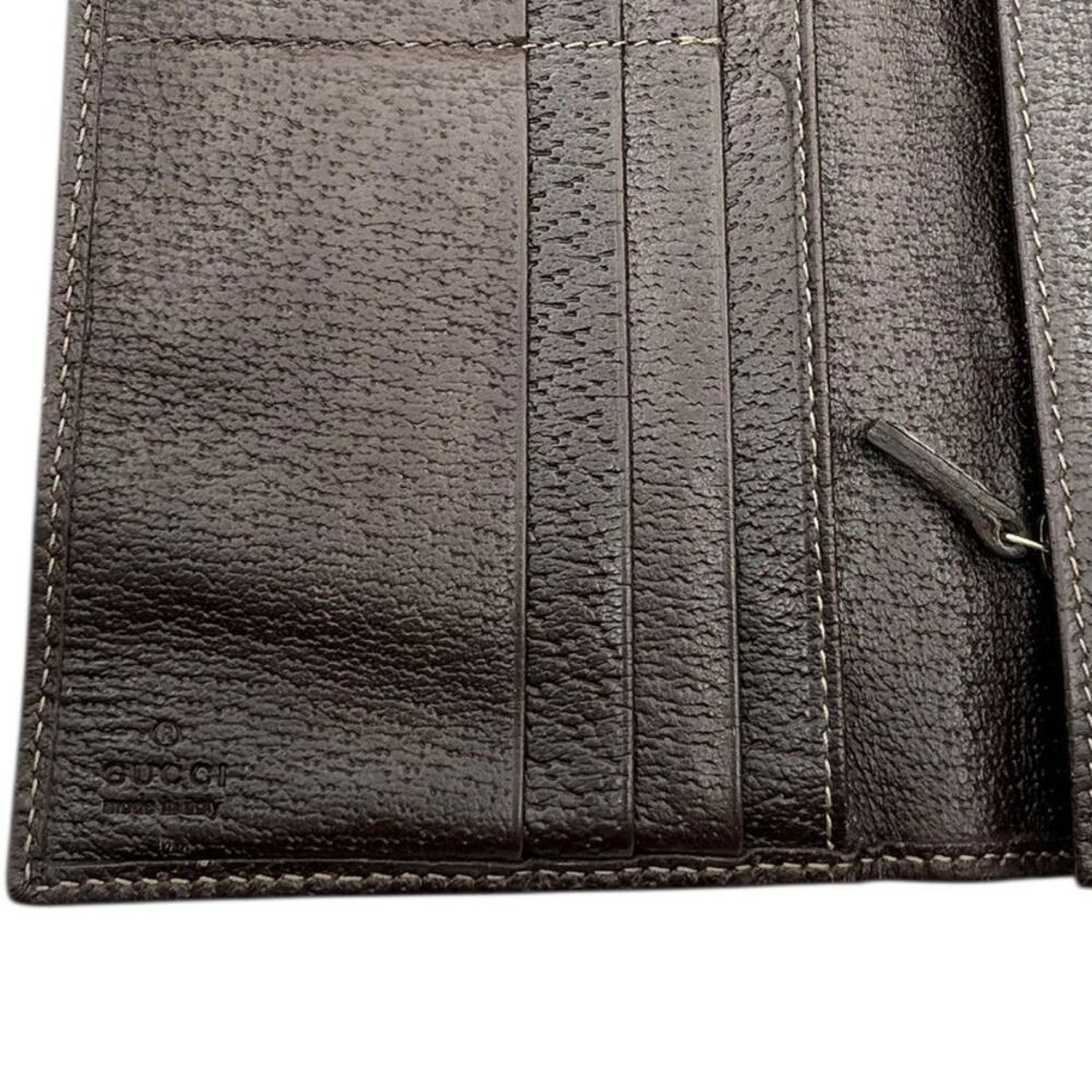Gucci GG Abbey D Ring Continental Wallet Brown‎ Canvas Leather OS Vintage - Picture 8 of 11
